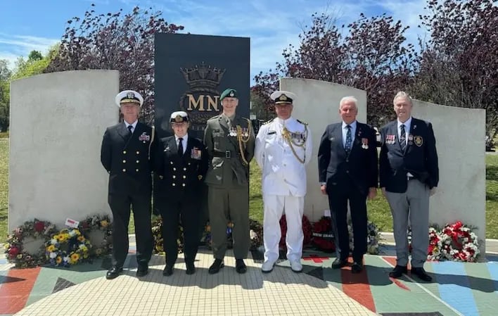 AUKUS reps at Merchant Navy memorial