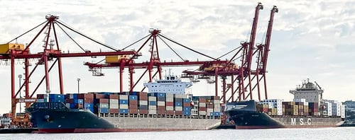 Containerships Jogela and MSC Shahar at Fremantle, May26