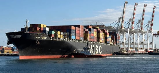 MSC Sindy at Fremantle Sept 26. © Amanda Bradfield