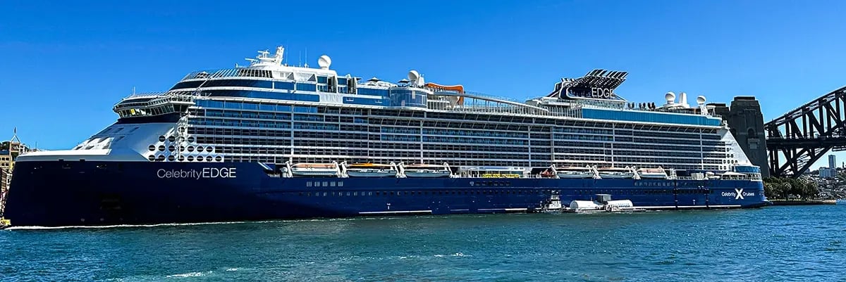 Celebrity Edge receiving marine biofuel in Sydney Harbour