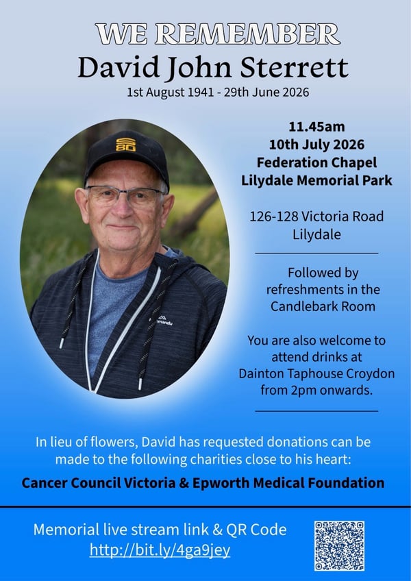 DAVID STERRETT FUNERAL NOTICE