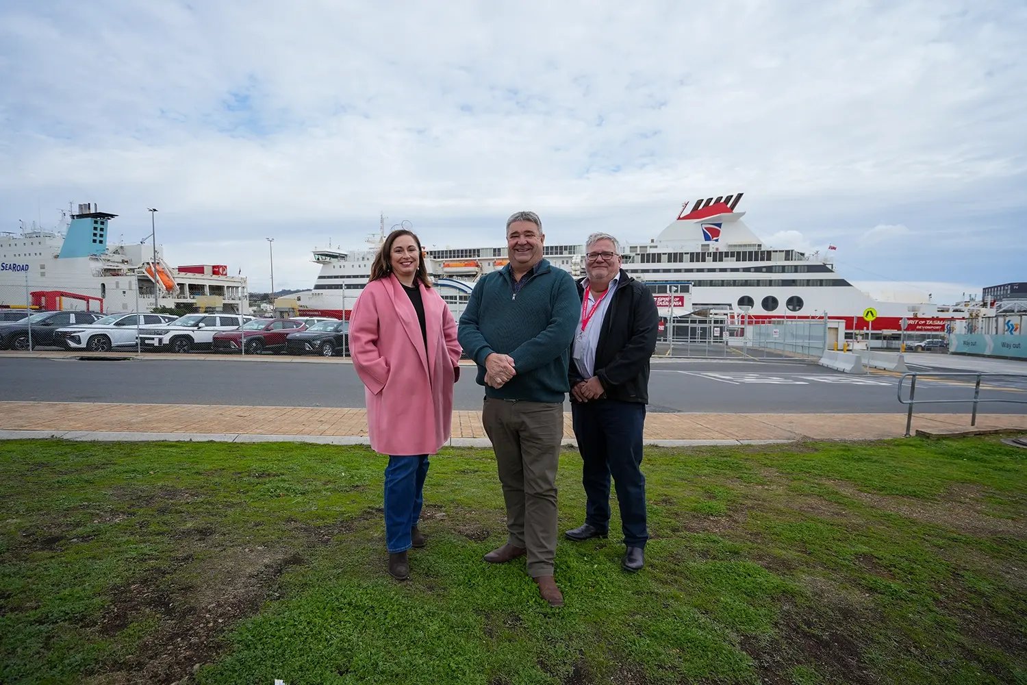 TICT chief executive Amy Hills, Minister Kerry Vincent and TT-Line chairman Ken Kanofski