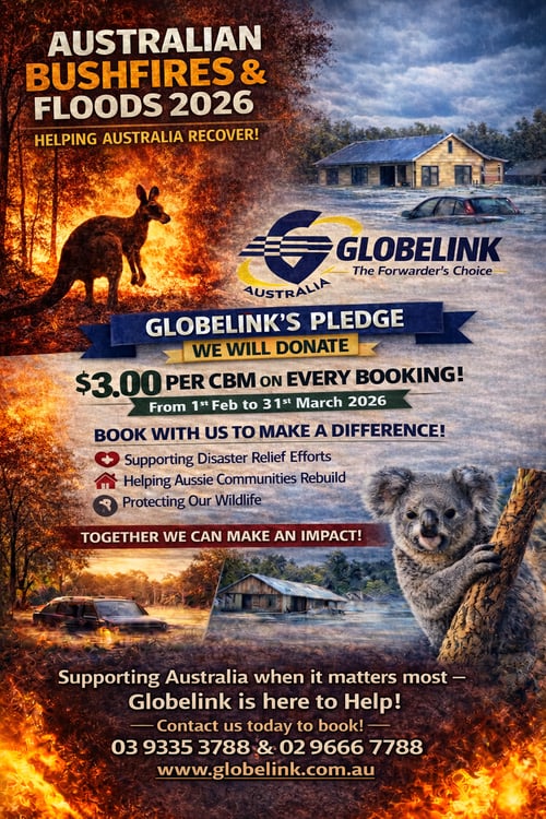Globelink Bushfires & Floods appeal flyer