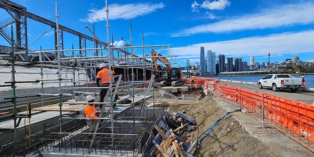 construction of the seawater cooling pit at White Bay