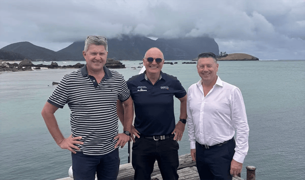 Serco and IMC reps Lord Howe freight vessel - Serco