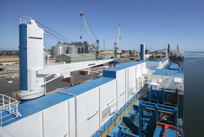 Pioneer loading sugar at Bunbury
