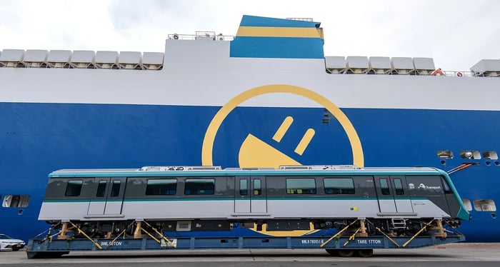 Sydney Metro Train asset unloaded at Port Kembla