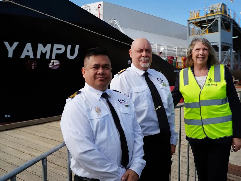Yampu Chief Engineer Jayasuriya, Captain Seeboruth & Catherine King 