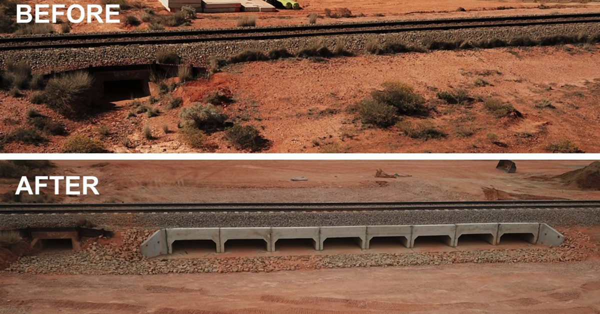 Defence works completed on east-west rail line