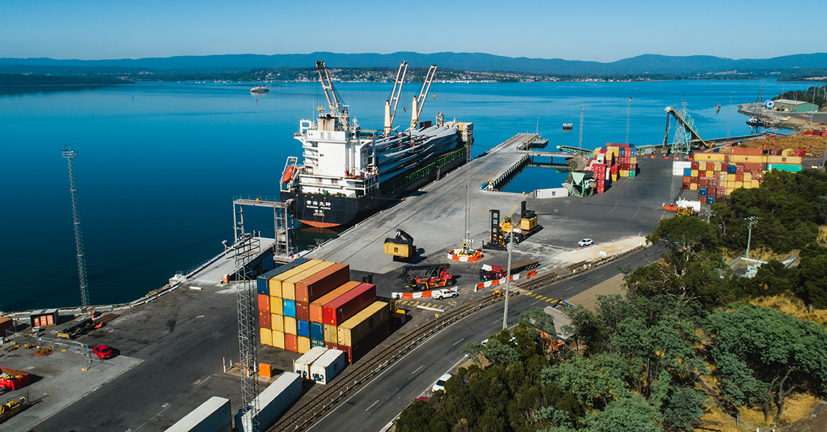 Bell Bay was much praised in the latest World Bank Container Port Performance Index. Image: TasPorts