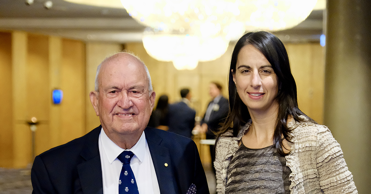 Alan Tait with Marika Calfas at the 2018 DCN Australian Shipping & Maritime Industry Awards. Image: DCN