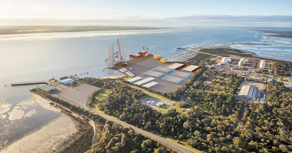 Artists impression of the Victorian Renewable Energy Terminal. Image: Port of Hastings