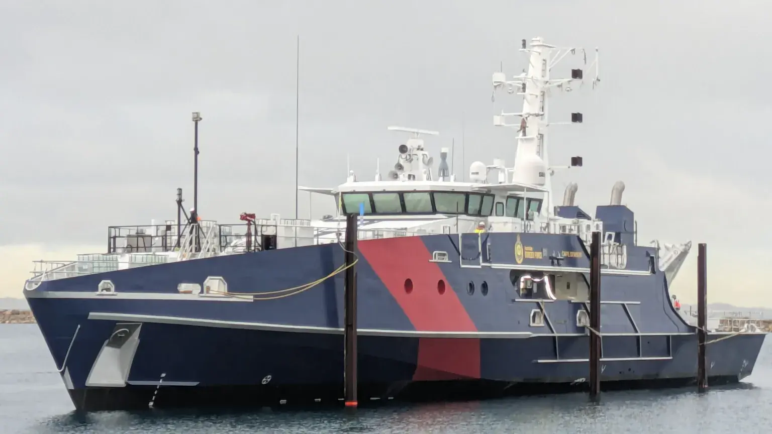 Austal launches first ABF patrol boat. Image: Austal