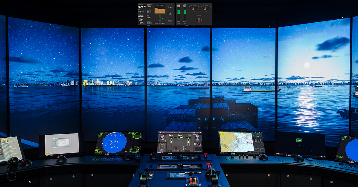The NTPRO 7 is a bridge and ship‑handling simulator designed to support future‑ready maritime training. Image: © Wärtsilä Corporation