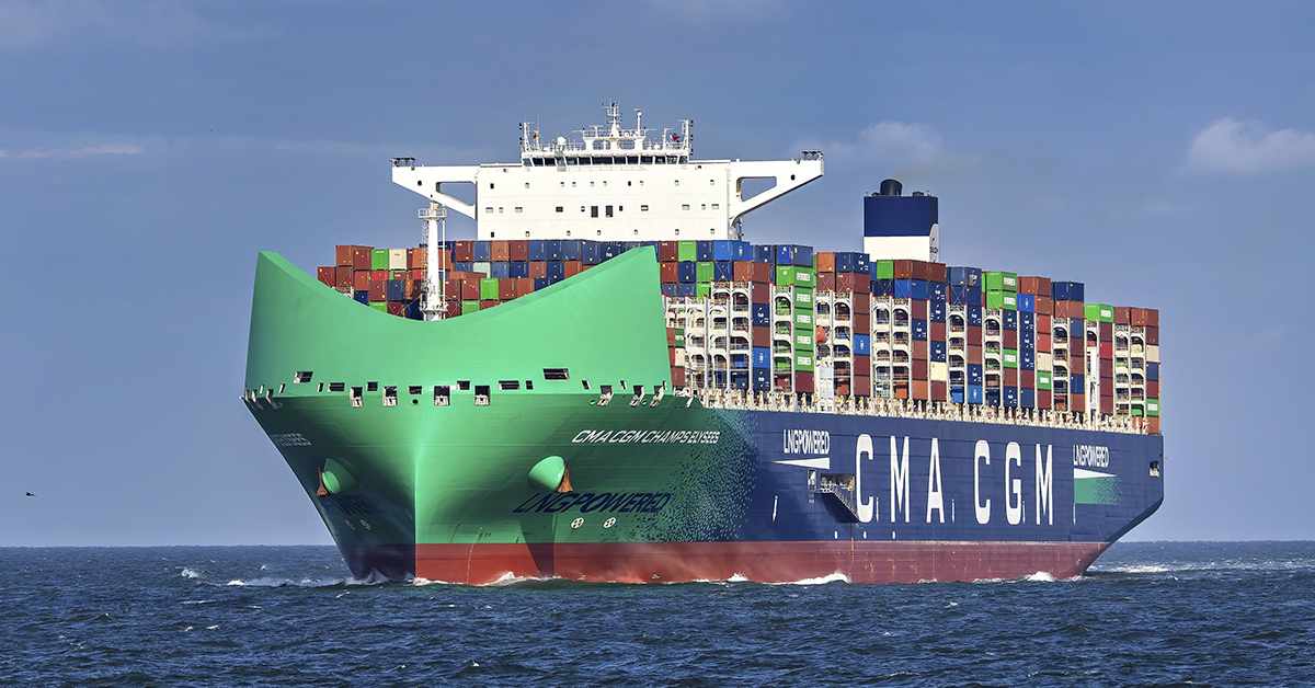 (For illustration purposes only). The 23,000 TEU CMA CGM Champs Elysees. Image: © AM-IDE / Shutterstock