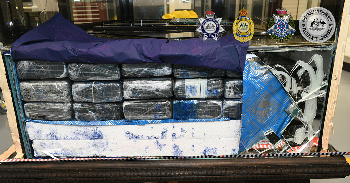 Three charged following alleged 120kg cocaine import into Melbourne