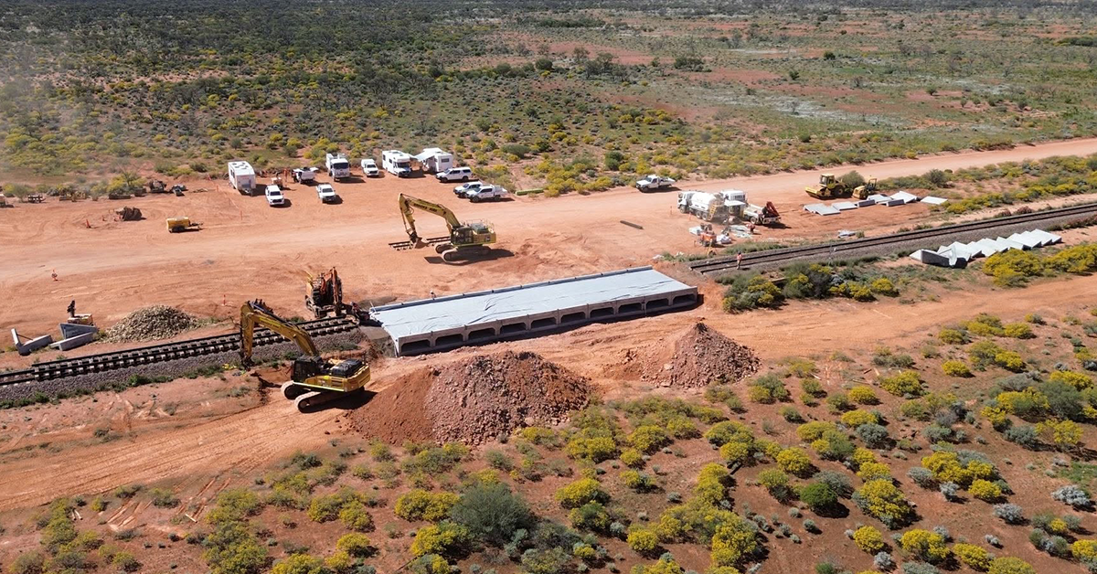 Culvert replacements works took place in South Australia in September. Image: ARTC / Facebook