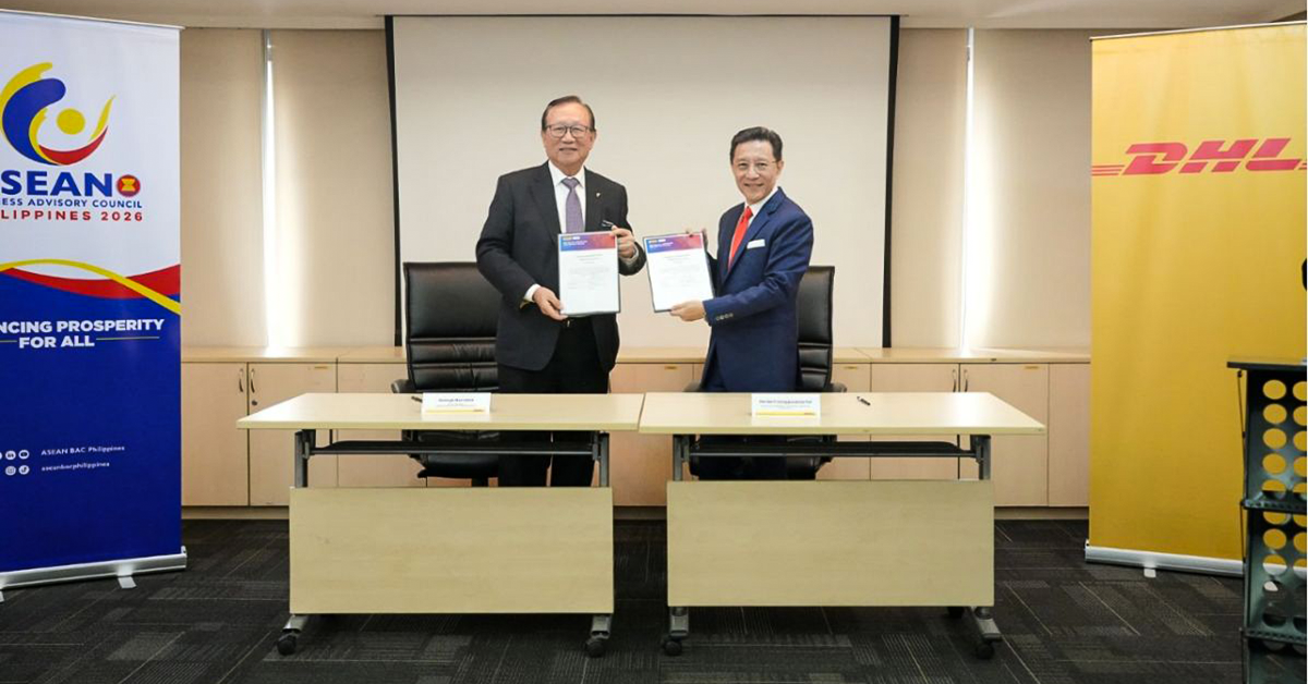 George Barcelon, Council Member, ASEAN Business Advisory Council and Herbert Vongpusanachai, Senior Vice President - Commercial for Asia Pacific, DHL Express signed the MoU in Manila. Image: DHL Group