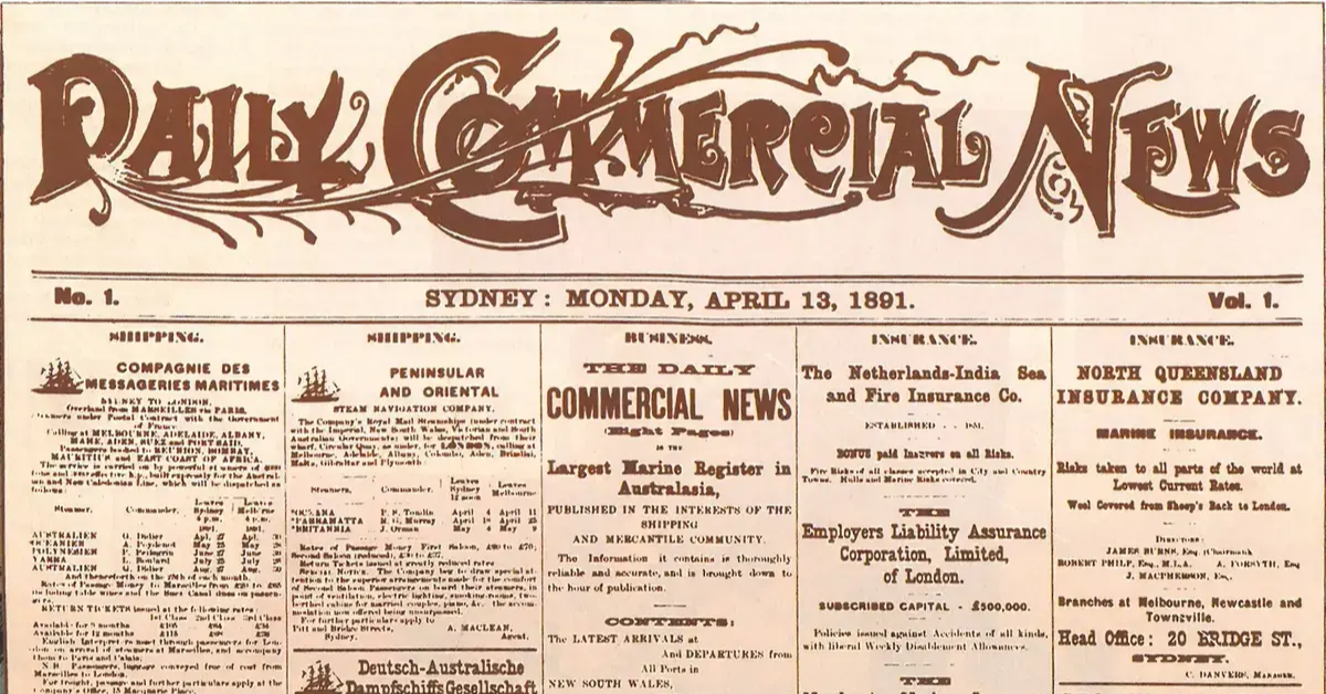 Daily Commercial News, Issue 1, 13 April 1891