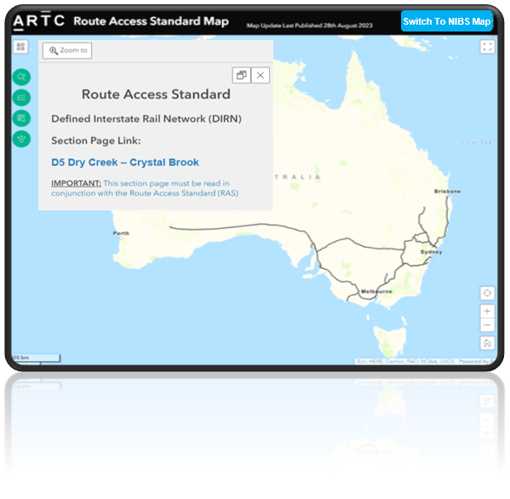 East West rail map. Image: ARTC