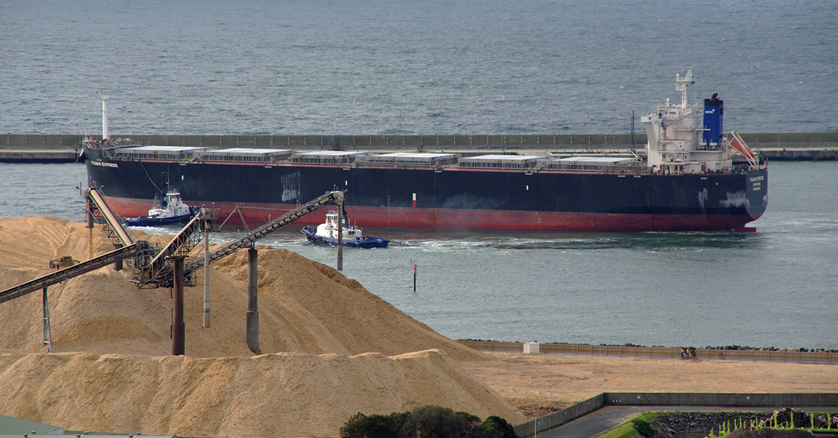 Fujian Express at the port of Burnie. Image: Dale Crisp