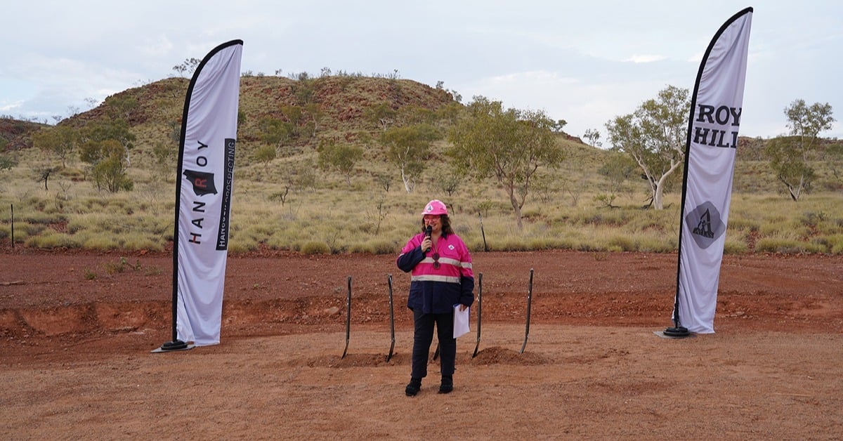Ground breaking at McPhee Creek. Image: Hanock/Roy Hill