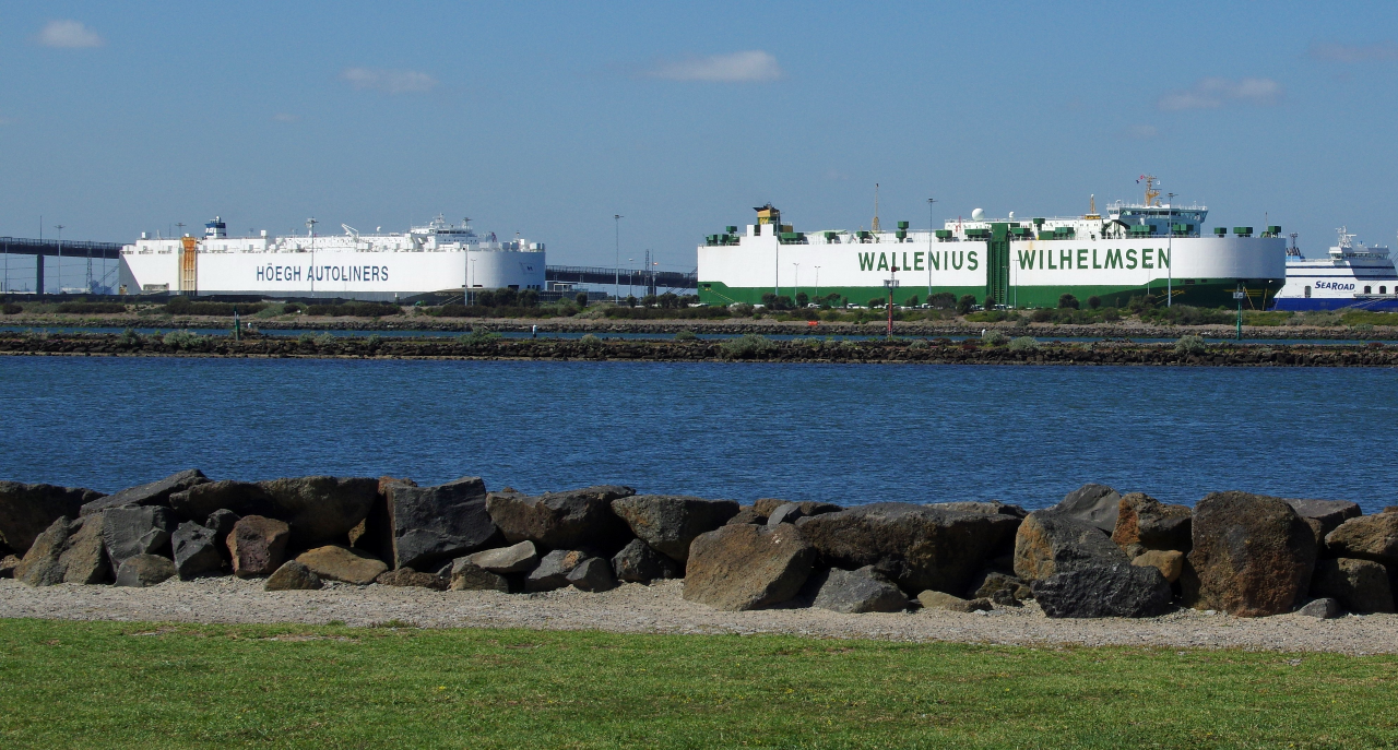 Hoegh Seoul and Elektra in Melbourne. Credit: Dale E Crisp