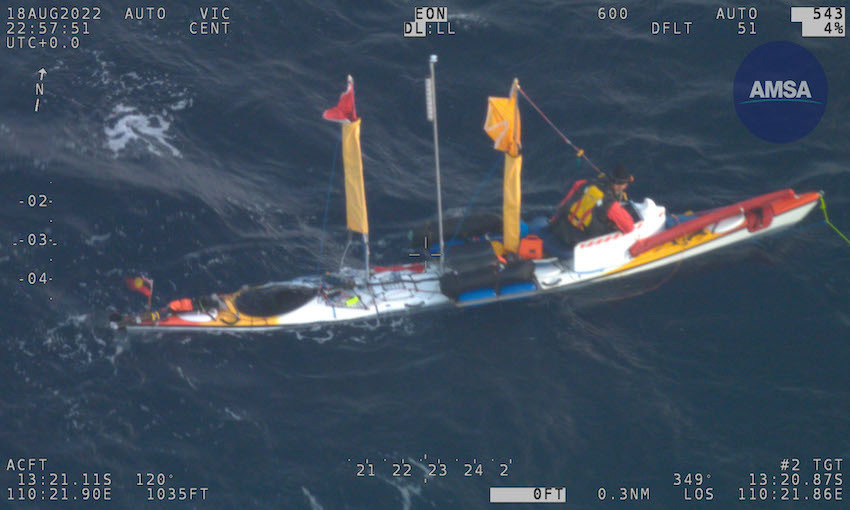 Diverted bulk carrier rescues kayaker