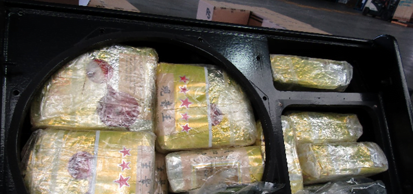 Stereo speakers used to hide giant meth consignment