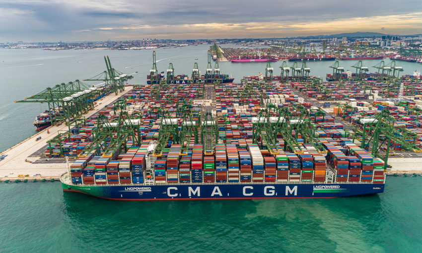 Maiden call by CMA CGM JACQUES SAADE in Singapore