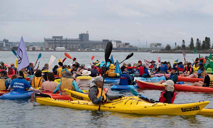 Protesters disrupt shipping at Port of Newcastle