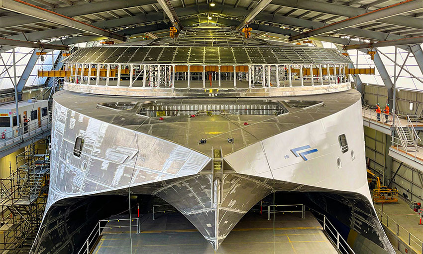 Tassie shipbuilder's electric ferry reaches structural completion