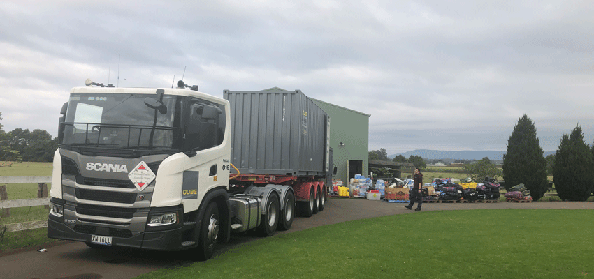 A container load full of cricket equipment