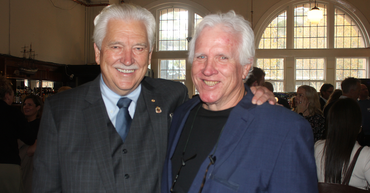 John Lines and Paddy Crumlin at Mission to Seafarers in Melbourne. Image: David Sexton / DCN