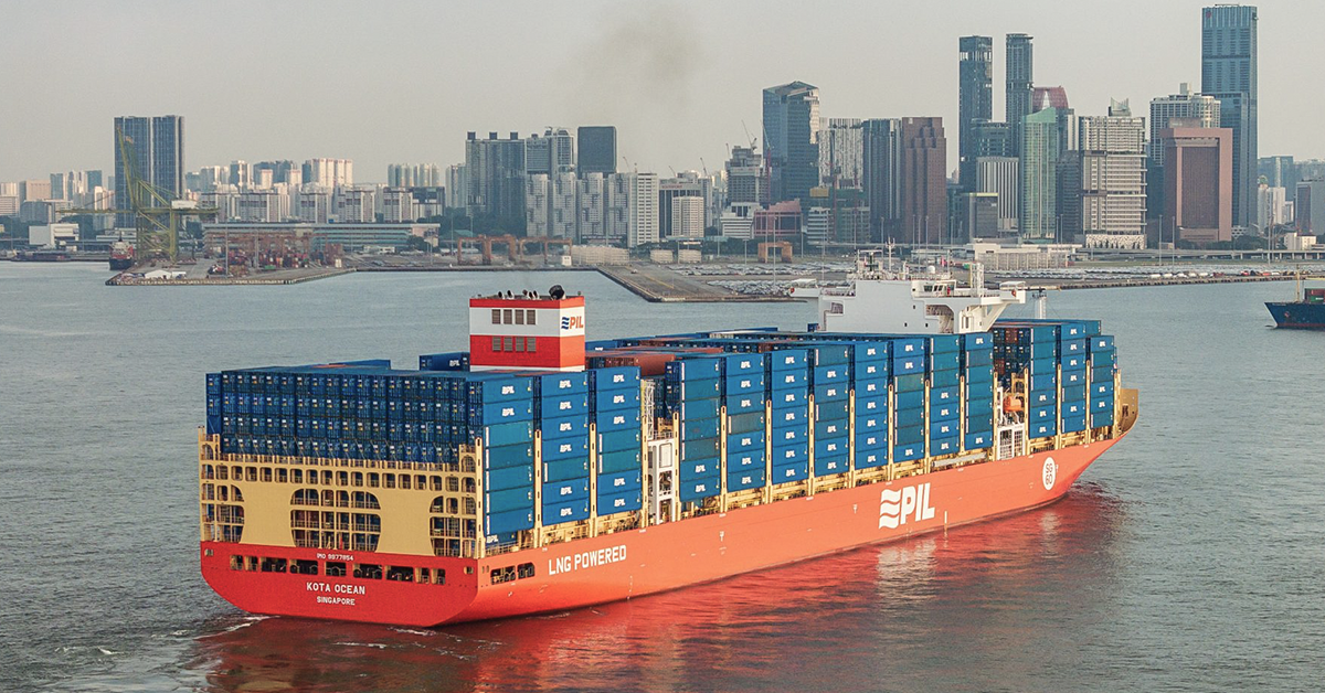 Kota Ocean was one of six newbuild LNG Dual-Fuel vessels PIL delivered last year. Image: PIL