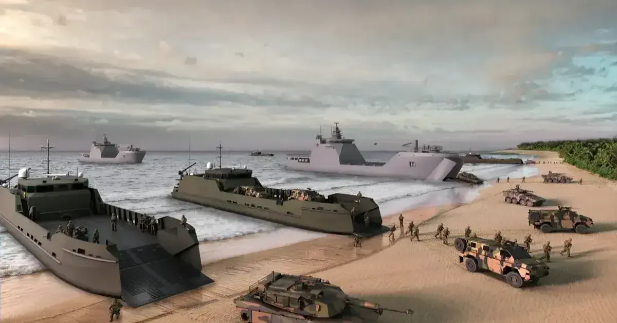 Artist's impression of Austal's Landing Craft Medium. Image: Austal