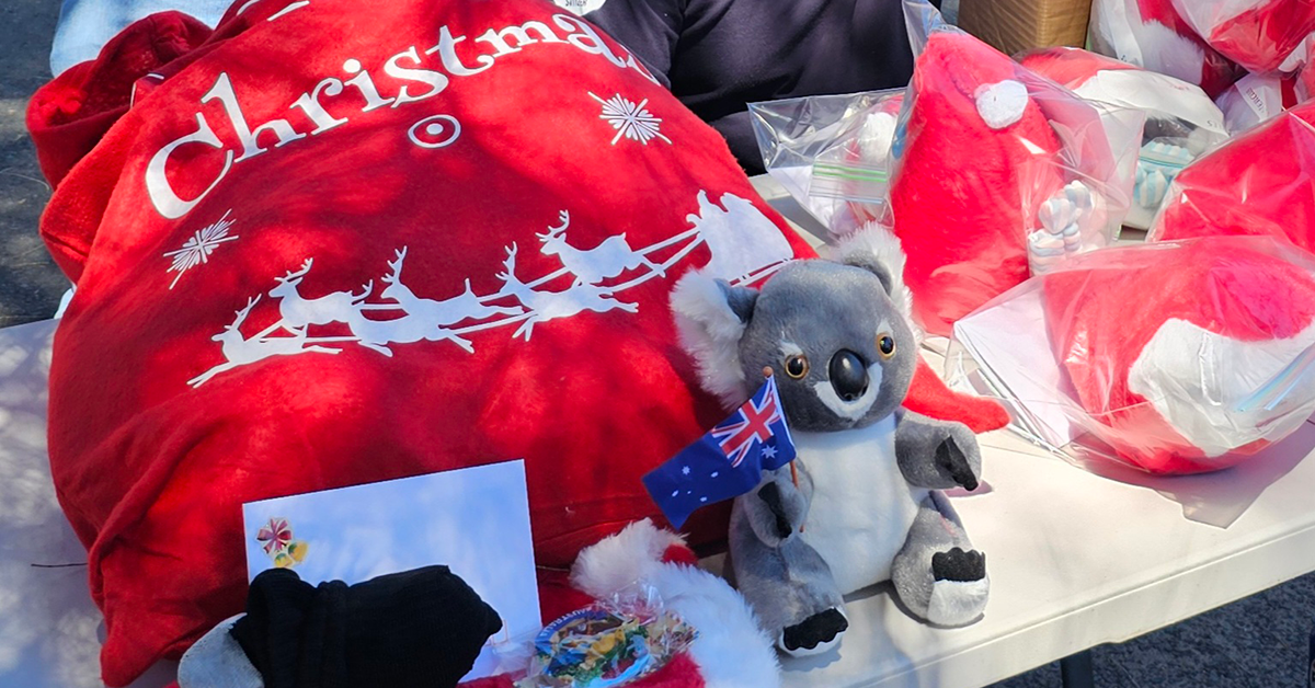 Christmas bags packed for seafarers at Port Botany