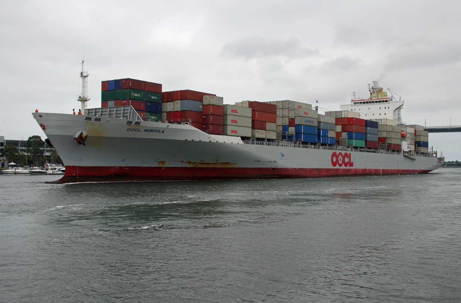 OOCL Norfolk will operate of the new A3X service. Credit: Dale E Crisp