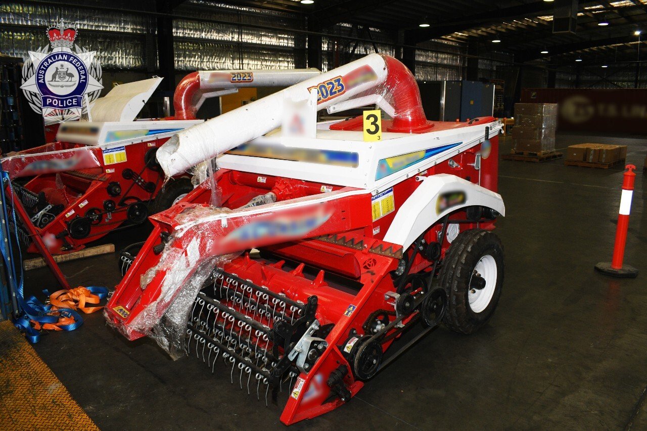 A thresher at the centre of a drug importation conviction. Credit: AFP