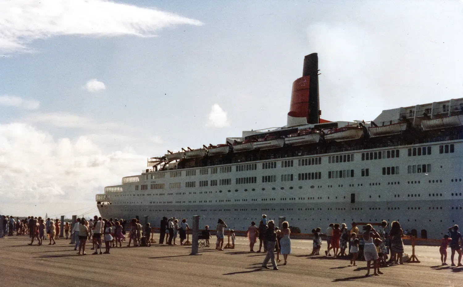 Cruise ship call at Port of Brisbane's Fisherman Island in the 1980s