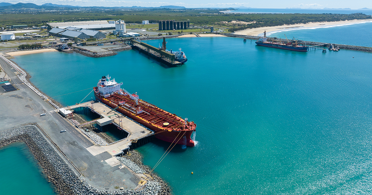 An aerial view of the Port of Mackay, a key gateway connecting Queensland to global markets. Image: NQBP