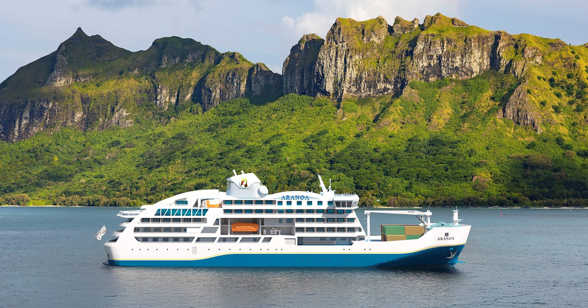 Rendering of the new Aranui vessel Aranoa. Image: Aranui Cruises