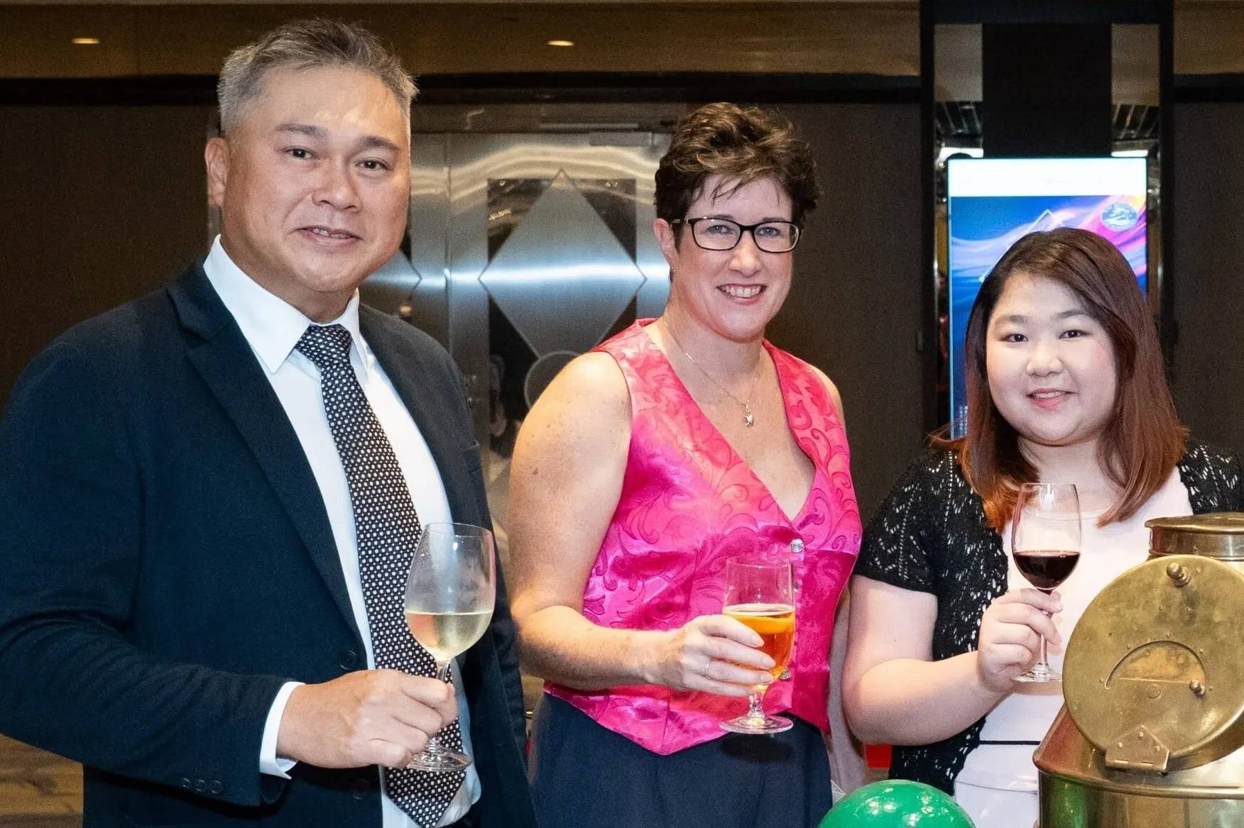 APAC sales and partner manager (left), finance manager Hailey How (right) and chief commercial officer Sas Huntwood (centre).