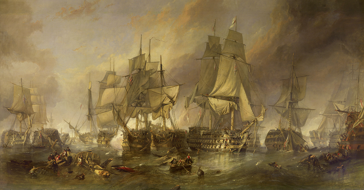 The Battle of Trafalgar by William Clarkson Stanfield. Source: Clarkson Frederick Stanfield / Wikimedia