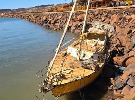 Vessel washed ashore. Image: Pilbara Ports