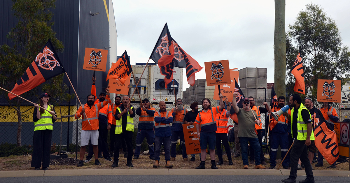 Qube workers protest over pay and conditions