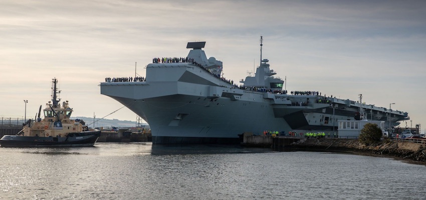 Successful trial of electric power in UK aircraft carrier