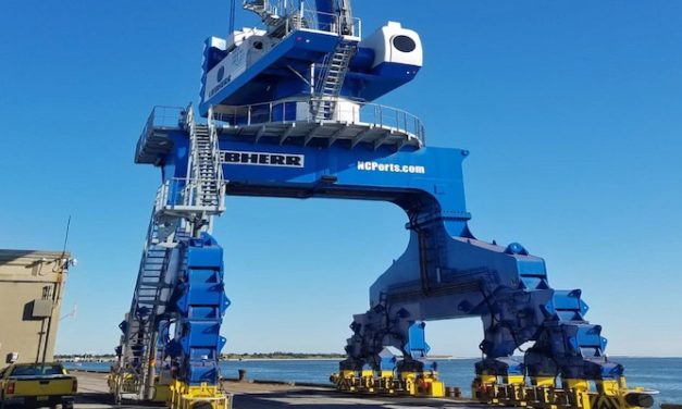First portal slewing crane commences work in the US