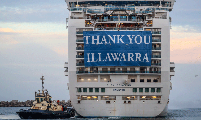 Ruby Princess departs the Illawarra