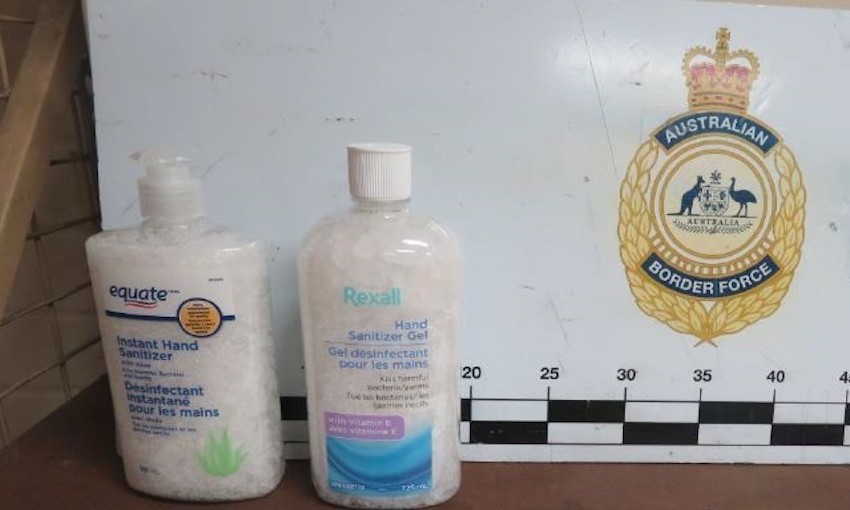 Illicit drugs found in hand sanitiser bottles